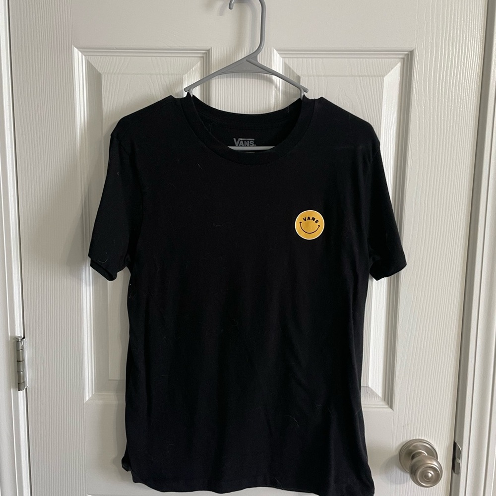 Vans Black Tee with Yellow Smiley